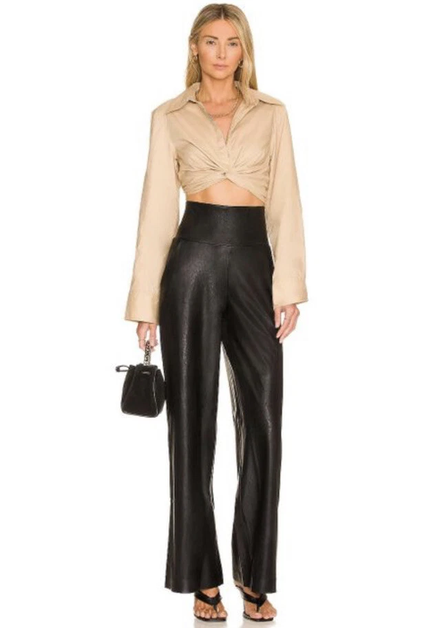 NWT Commando Faux Leather Wide Leg Pant - SLG66 - Black - Medium