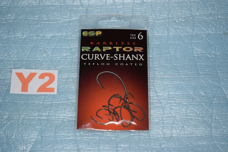 10 Hameçons carpes ESP RAPTOR CURVE-SHANX BARBLESS taille au choix (n°6 à n°4 ) - Photo 1/1