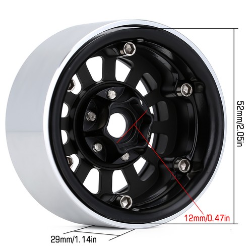 INJORA 1.9" Beadlock Wheel Rims for 1/10 RC Car TRX4 SCX10 90046 AXI03007,YQW37 - Picture 28 of 31