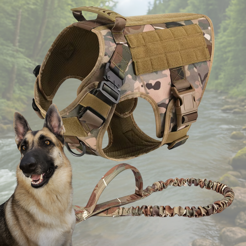 Taktisches Hundegeschirr und Leine Set mit Halsband, Militär verstellbare Weste No-Pull - Bild 23 von 31
