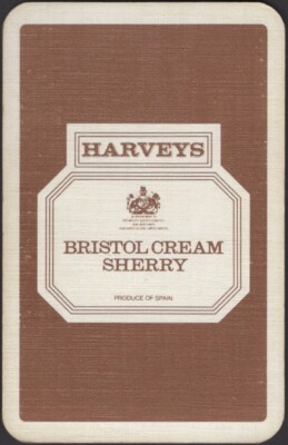 Spielkarten Einzelkarte alt Vintage * HARVEYS BRISTOL CREAM SHERRY Werbung