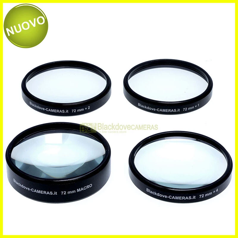 72mm. kit 4 additional +1 +2 +4 +10 diopters Blackdove-cameras. Close-up set.