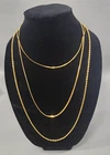 Vintage Costume Jewelry Lot Gold Tone Herringbone, Rope, Flat Snake Necklaces