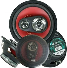 2X Audiobank 6.5" 400 Watts Max Power 4-Way Red Car Audio Stereo Coaxial Speaker