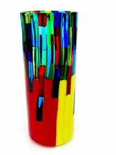 Rare Signed A. Ballarin Murano Art Glass Pezzato Vase Ooter Murrine