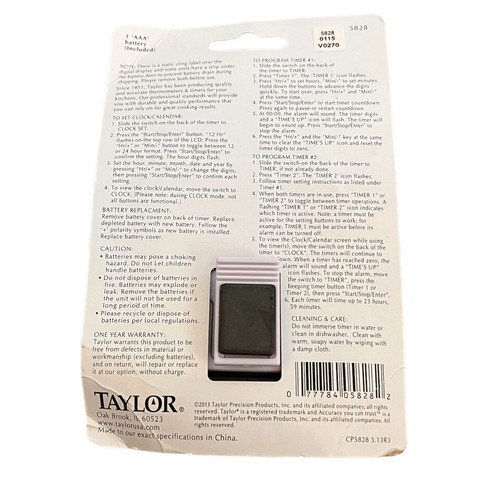 Taylor CLASSIC Dual Event Digital Timer Model: 5828 NEW - 第 2/2 張圖片