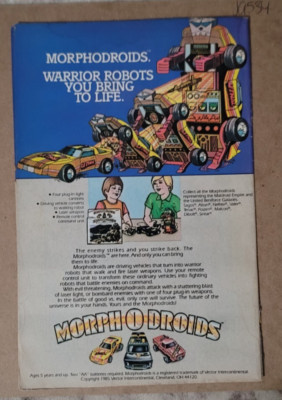 Morph O Droids 1985 print ad 80s Morphodroids robot car (JA534