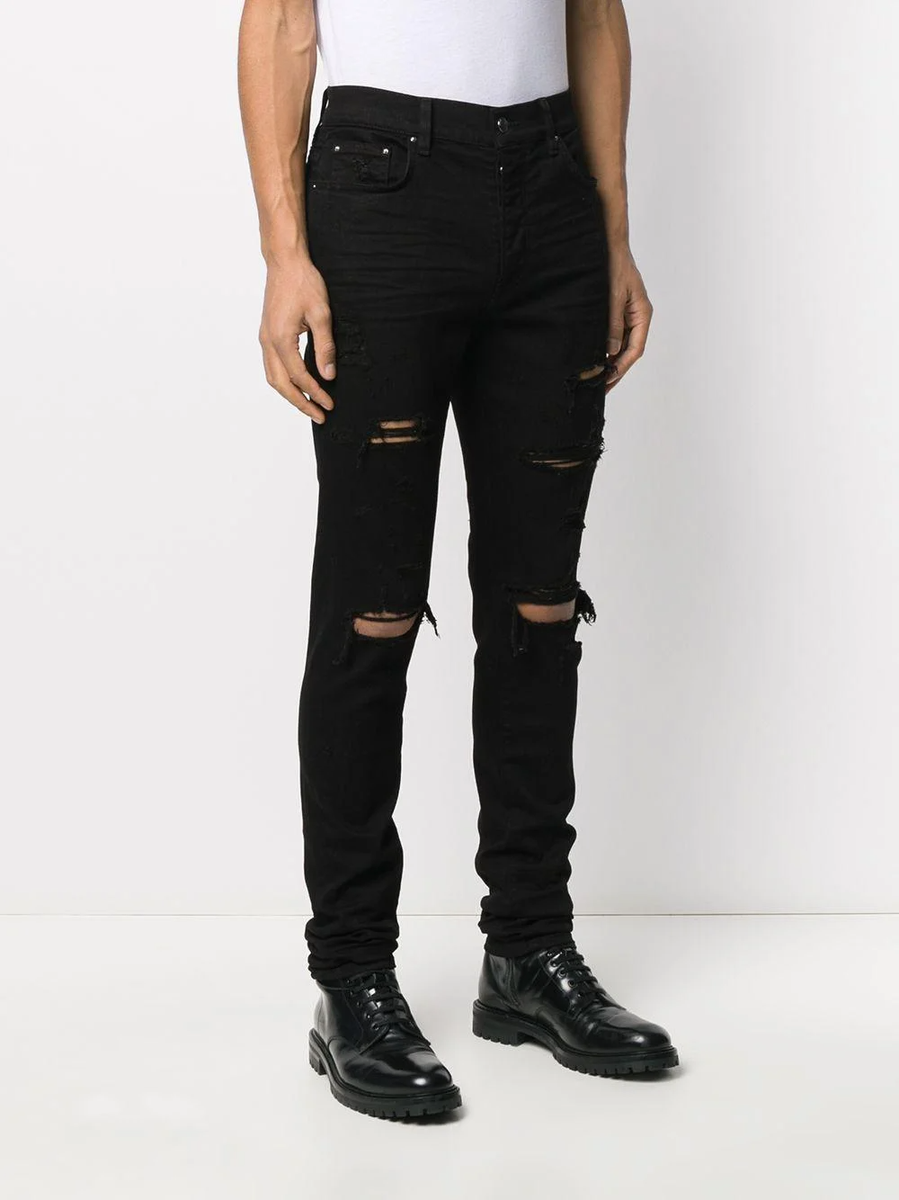 Amiri Men's Destroyed Black Skinny Jeans SZ 32 UK NEW | eBay