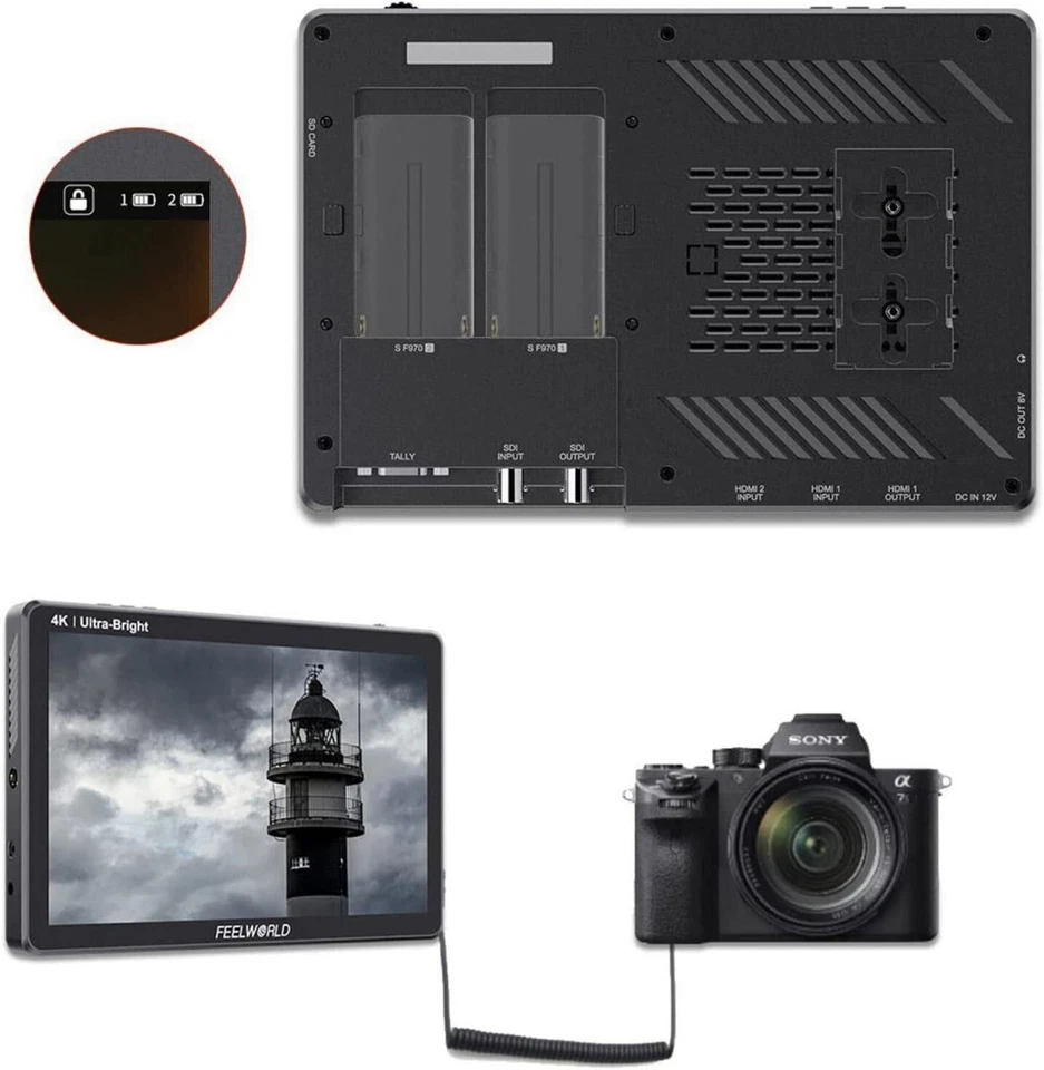 FEELWORLD LUT11S 10.1" DSLR Camera Field Monitor 3G-SDI 4K HDMI IPS Touch Screen - Image 4 of 4