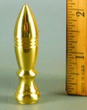  Vintage New Old Stock  Solid Brass Bullet Shape Lamp Finial 2 1/4'' High #N67