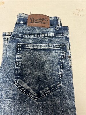 Brooklyn's Best Stretch sz 14 jeans 90's Acid Wash Distressed Straight 