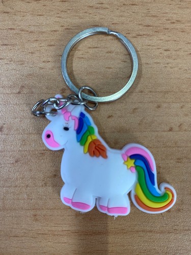 Multicoloured Childrens School Bag Unicorn Keyrings PVC 2'' - Picture 8 of 9