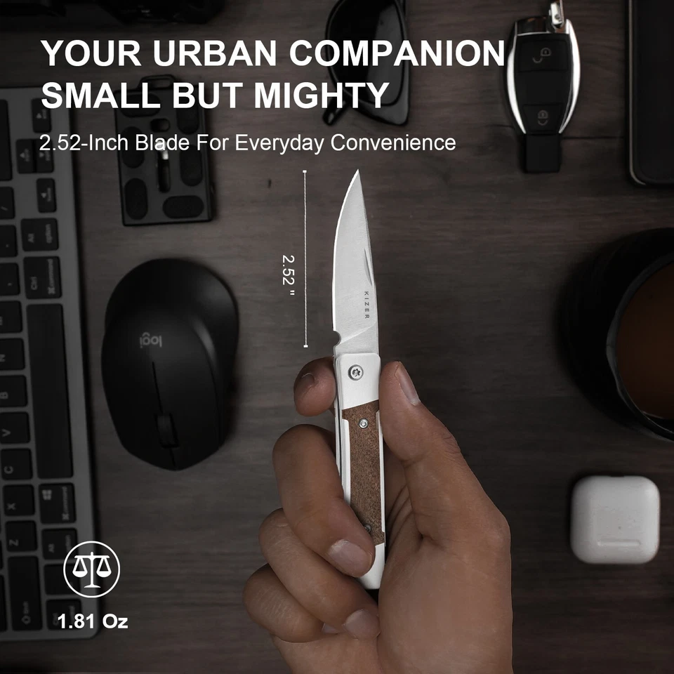 Kizer Little Grand Folding Knife Nitro-V Blade Aluminum & Wood Handle V2670A1 - Image 3 of 4