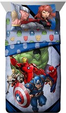 Marvel Avengers "Fight Club" Kids Reversible Bed Set-AB08LMFH1NC5