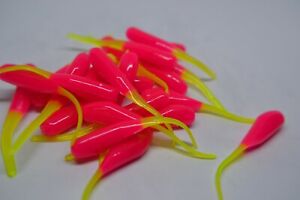 JASONS 2" STINGER SHAD 30 PACK GRUBS CRAPPIE LURES JIGS HOT PINK CHARTREUSE