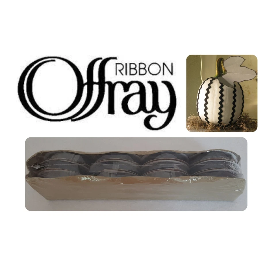 OFFRAY NARROW RIC RAC  12 ROLLS NAVY BLUE Crafts 1/4" x 36 YRD Zig Zag Nylon - Image 3 of 4