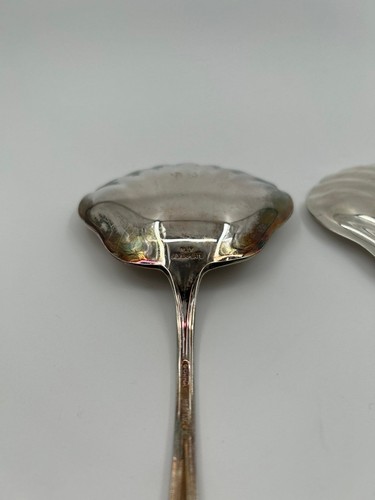 Gorham Heritage Silver Plated Serving Spoons Set of Two Vintage Shell Spoons - Picture 7 of 11