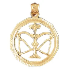 Libra Zodiac Sign Charm Pendant 14k Gold (3.3 Grams)