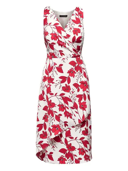 Nuevo con etiquetas Vestido Midi Banana Republic $128.00 para Mujer Floral Efecto Envolvente Talla 2 Foto 3 de 3