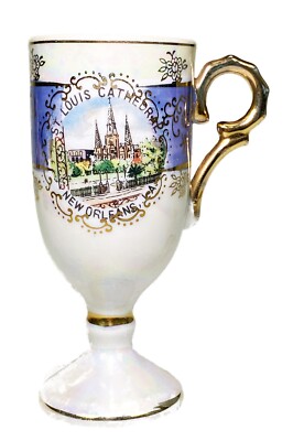 St Louis Cathedral New Orleans Pedestal Espresso Cup Catholic Basilica Lusterwar