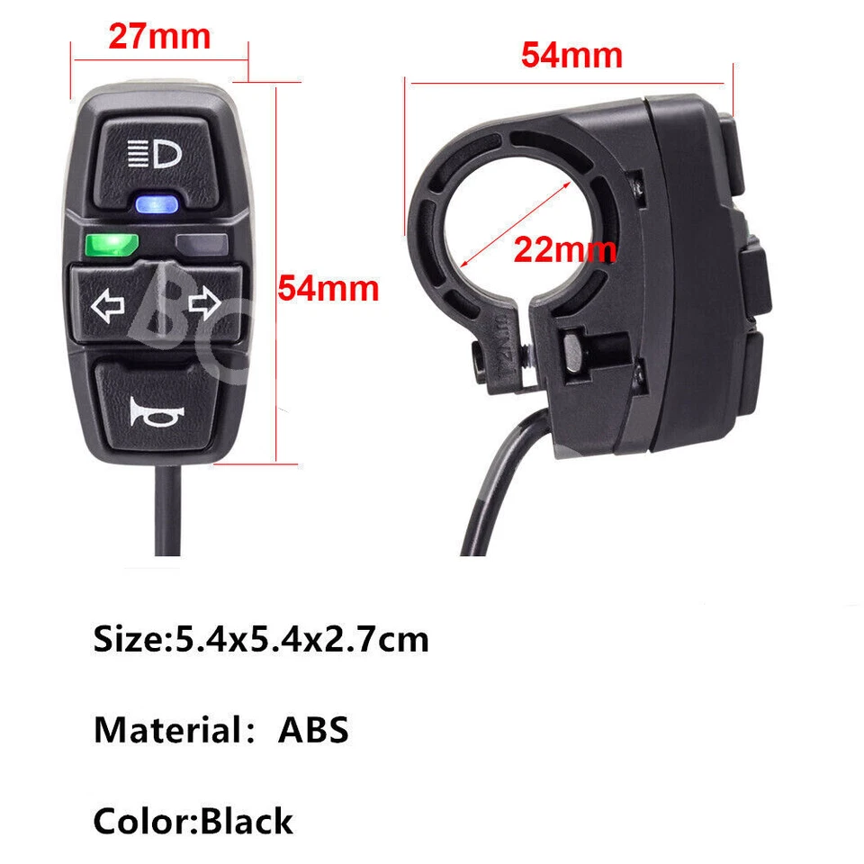 Motorcycle Switch For Handlebar Turn Signal Light Horn ON/OFF Button Waterproof - Image 4 of 4