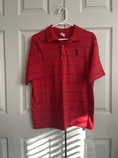 Vintage Disney Wear Red Striped Polo Shirt Embroidered USA Made Men’s Size XL