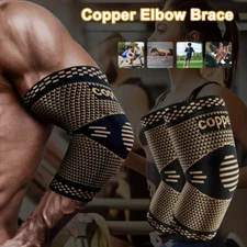 Copper Elbow Support Compression Sleeve Reduces Strain & Swelling Tendonitis