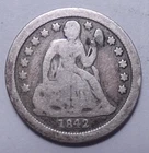 1842 o Seated Liberty Dime 10c   90% Silver