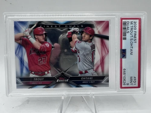 2020 Topps Finest SHOHEI OHTANI/MIKE TROUT Duals #FD1 PSA 9