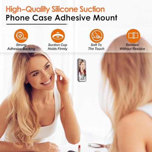 Suction Phone Case Mount, 2Pcs Silicone Phone Suction Grip 2Pcs-Light Pink - Photo 6 sur 7