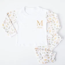 Personalised Peach Initial Spring Floral Pyjamas
