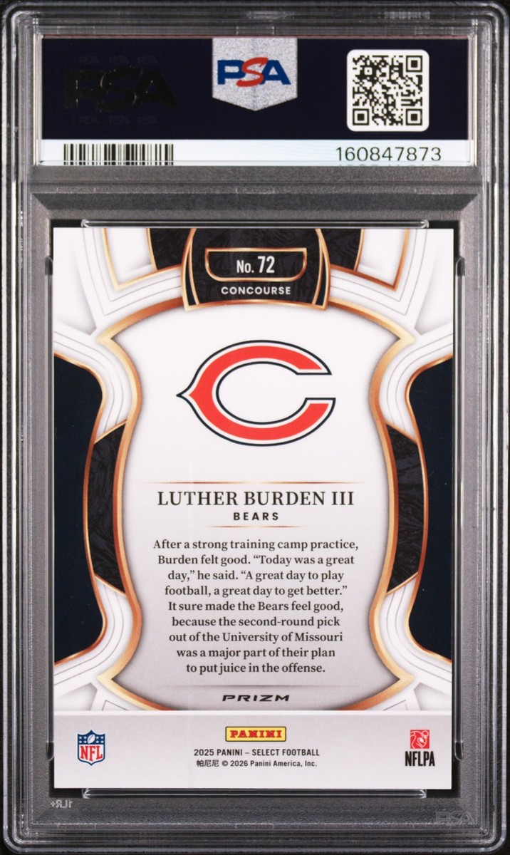2025 Panini Select - Concourse Luther Burden #72 Zebra Prizm (RC