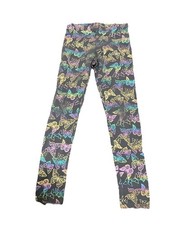 Wonder Nation Girls Butterfly Print Leggings Black Multicolor L 10-12 Ankle