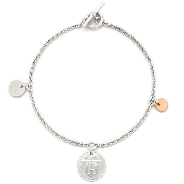Hermes Exlibris PM Silver 925 & K18PG Bracelet Used SA | eBay