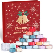Adventskalender Duftkerzen 2025 mit 24 verschiedenen Teelicht-Duftkerzen, Wei...