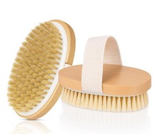 OPAZ 2-Pack Dry Body Brush Natural Boar 2 Count Pack of 1 , Beige