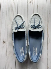 Skechers Women Air Cooled Arch Fit Blue & White Striped US Size 7 On The Go