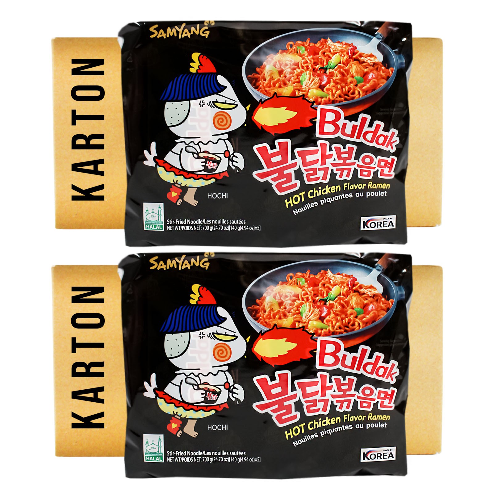 SALE,MHD24.06.2026!80x140g Samyang Buldak Ramen Nudeln Hot Chicken Flavor Scharf