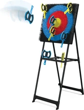 Axe Throwing Target Game - 5Ft Tall Sturdy Steel Frame - Includes 8 Throwing Axe