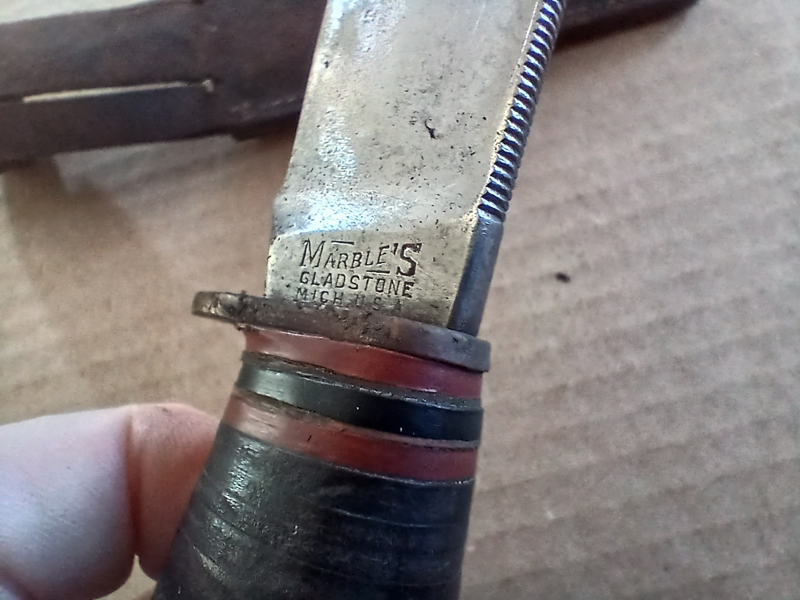 Vintage Pat 1916 Marbles Fixed Blade Knife Woodcraft Skinning Hunting Sport