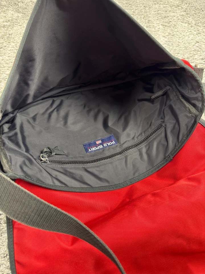 Ralph Lauren Bolso Mensajero Polo Deportivo Bandolera Correa para el Hombro De Colección Años 90 Foto 4 de 4