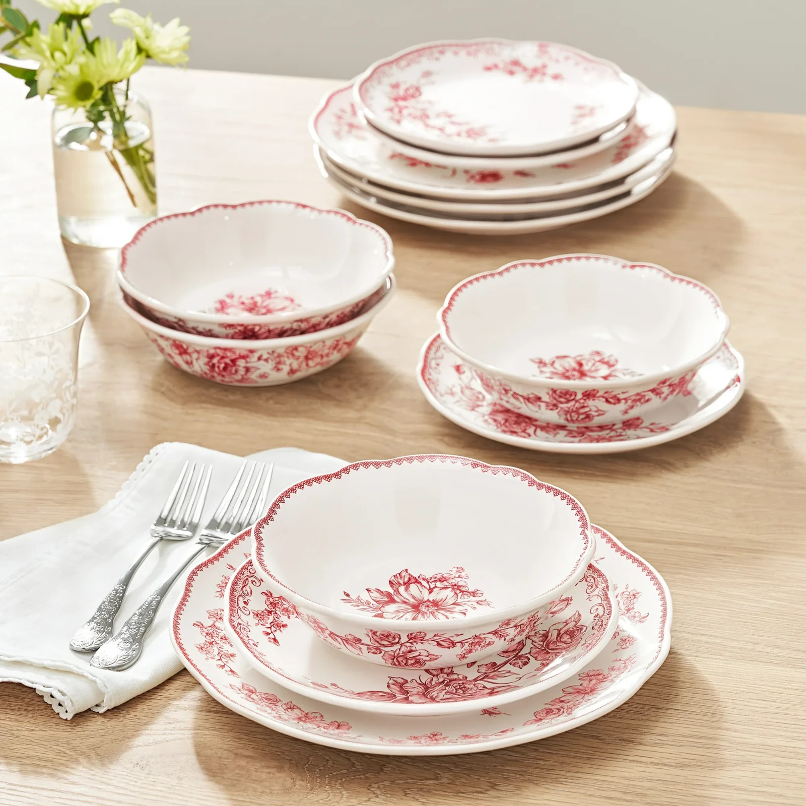 The Pioneer Woman 12 PCS Stoneware Dinnerware Set, Service for Four