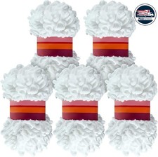 5 rollos de hilo de bucle de 100 g, blanco, suave y esponjoso, para tejer