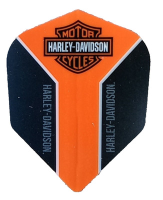 3 Dart Flight ''Harley Davidson. - Motor Cycles'' schwarz orange Nr. 2
