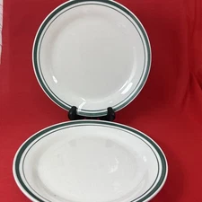 Essential Home 10” Plate Green Stripe Set Of 2