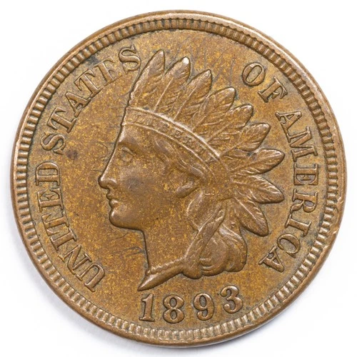 1893 Indian Head Penny Cent Extremely Fine/ Almost Uncirculated (XF/AU)