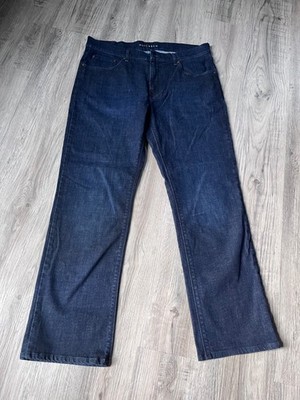 Mott and Bow Crosby Jeans Mens 36x30 Blue Dark Wash Straight Stretch Denim Pants