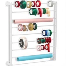Menkxi 9 Tier Wall Mounted Ribbon Organizer Metal Ribbon Holder Organizer Rac...