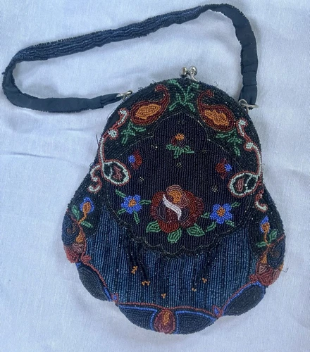 Antique Art Deco Beaded Fringe Purse - Picture 7 of 8