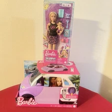 Barbie Toy Electric Car + Skipper& Baby Playset